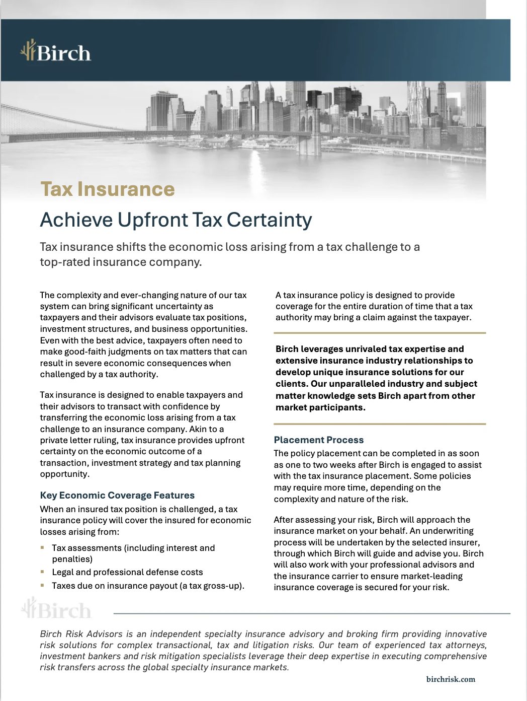 Tax Insurance Overview